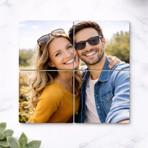 4-Piece Custom Photo Magnet Puzzle Set